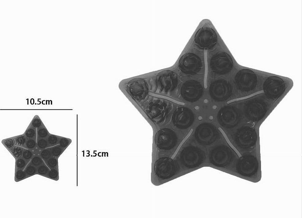 SET 4 PEZZI TAPPETINI ANTISCIVOLO NERO STELLA PER DOCCIA VASCA CON VENTOSA 69767 - 2