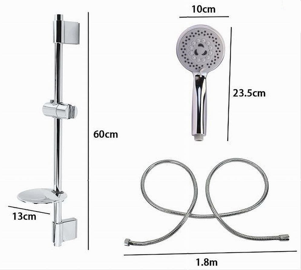 SALISCENDI DOCCIA CROMATO DOCCETTA MULTIGETTO MENSOLA PORTASAPONE BAGNO TUBO 79390 - 3