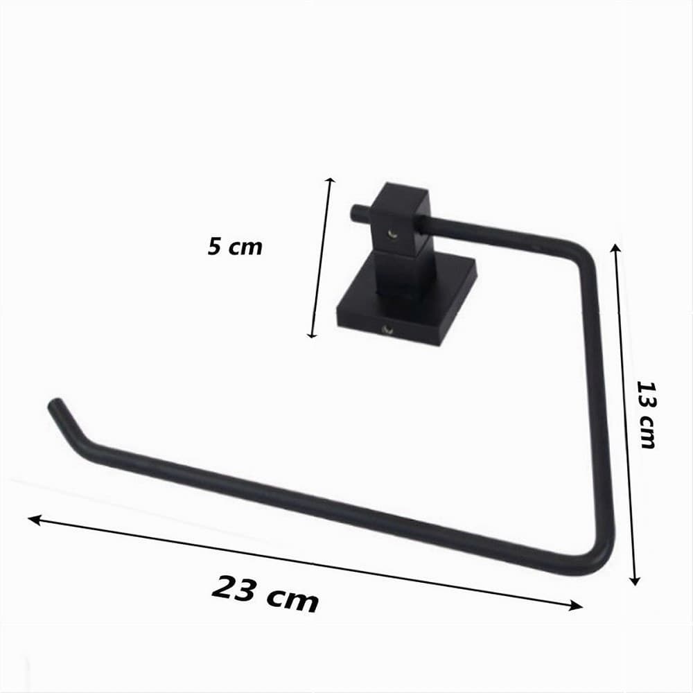 PORTA ASCIUGAMANO AD ANELLO APERTO DA MURO IN ACCIAIO NERO ARREDO DA BAGNO 79983 - 3