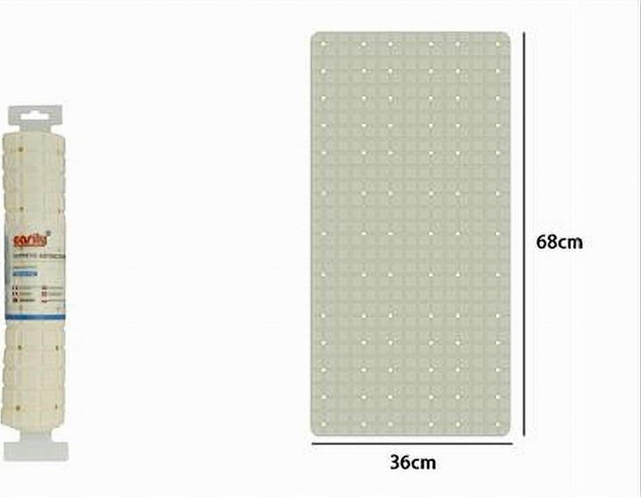 TAPPETO TAPPETINO IN PVC ANTISCIVOLO VASCA DA BAGNO DOCCIA 68 X 36CM 79753 BEIGE - 2