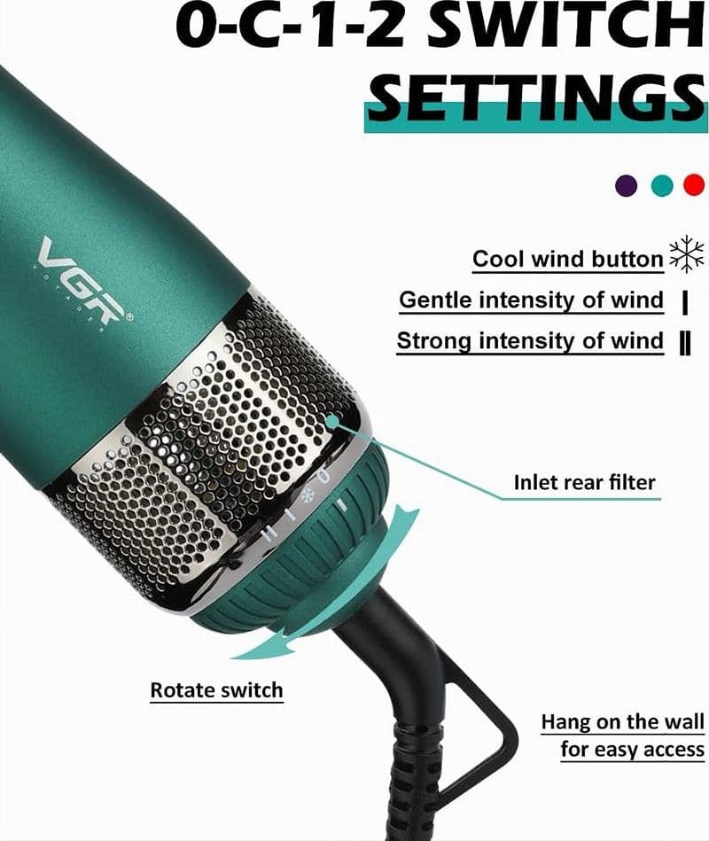 Spazzola Aria Calda VGR V-493 Styler 4in1 Ionico Professionale Parrucchiere - 16