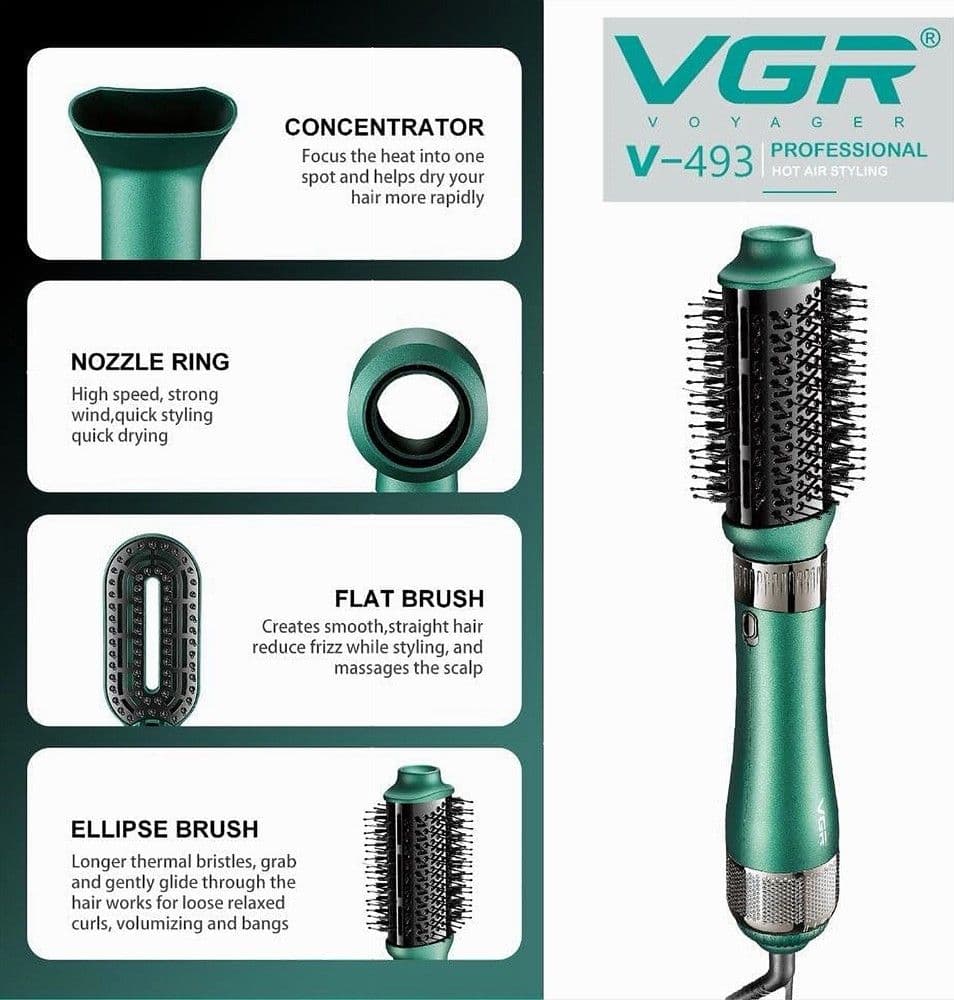 Spazzola Aria Calda VGR V-493 Styler 4in1 Ionico Professionale Parrucchiere - 17