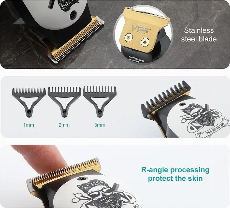 VGR V-971 Tagliacapelli Professionale Trimmer Barber Rasoio Regolabarba - 11