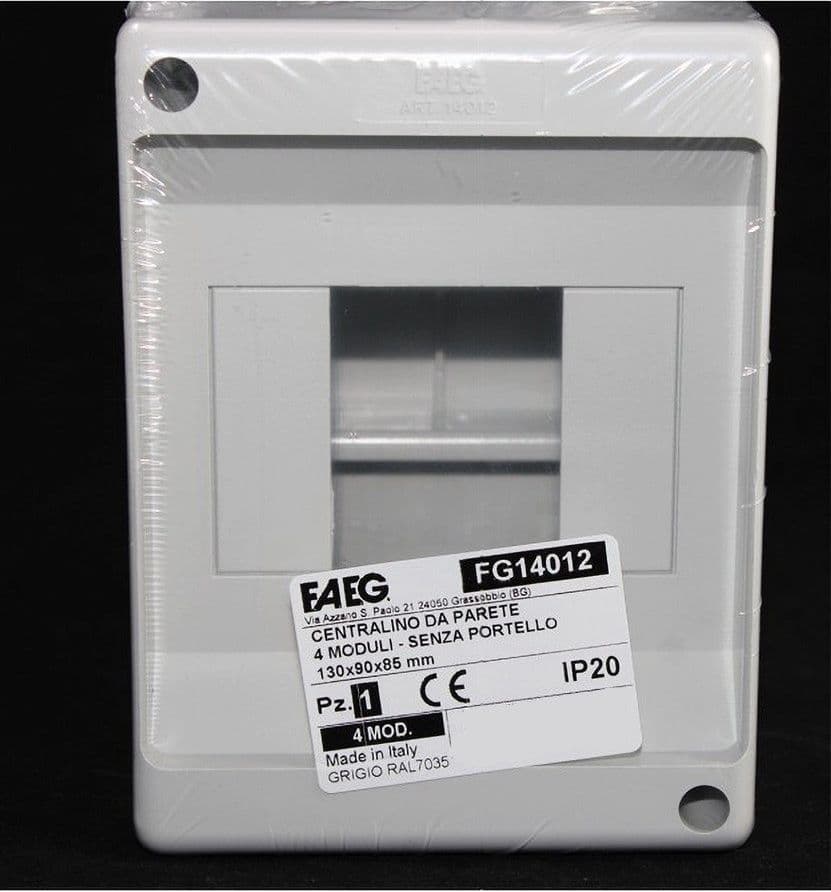 CENTRALINO DA PARETE ESTERNO 4 MODULI SENZA PORTELLO IP20 13X9X8.5CM GRIGIO FG14012 - 6
