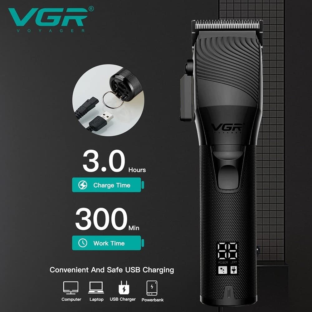Tagliacapelli Professionale VGR V-280 – Clipper Barber Rasoio Regolabarba - 12