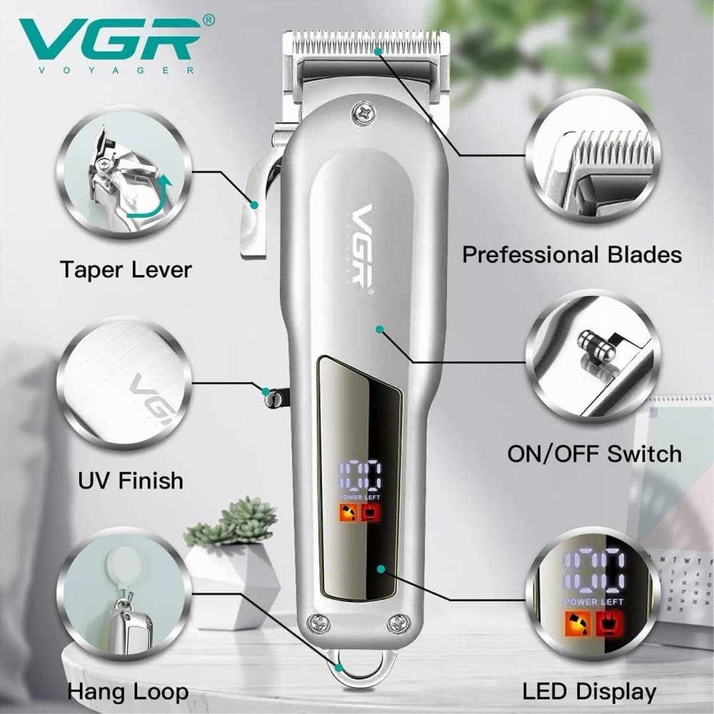 Tagliacapelli Professionale VGR V-278 Clipper Barber Cordless LCD - 14