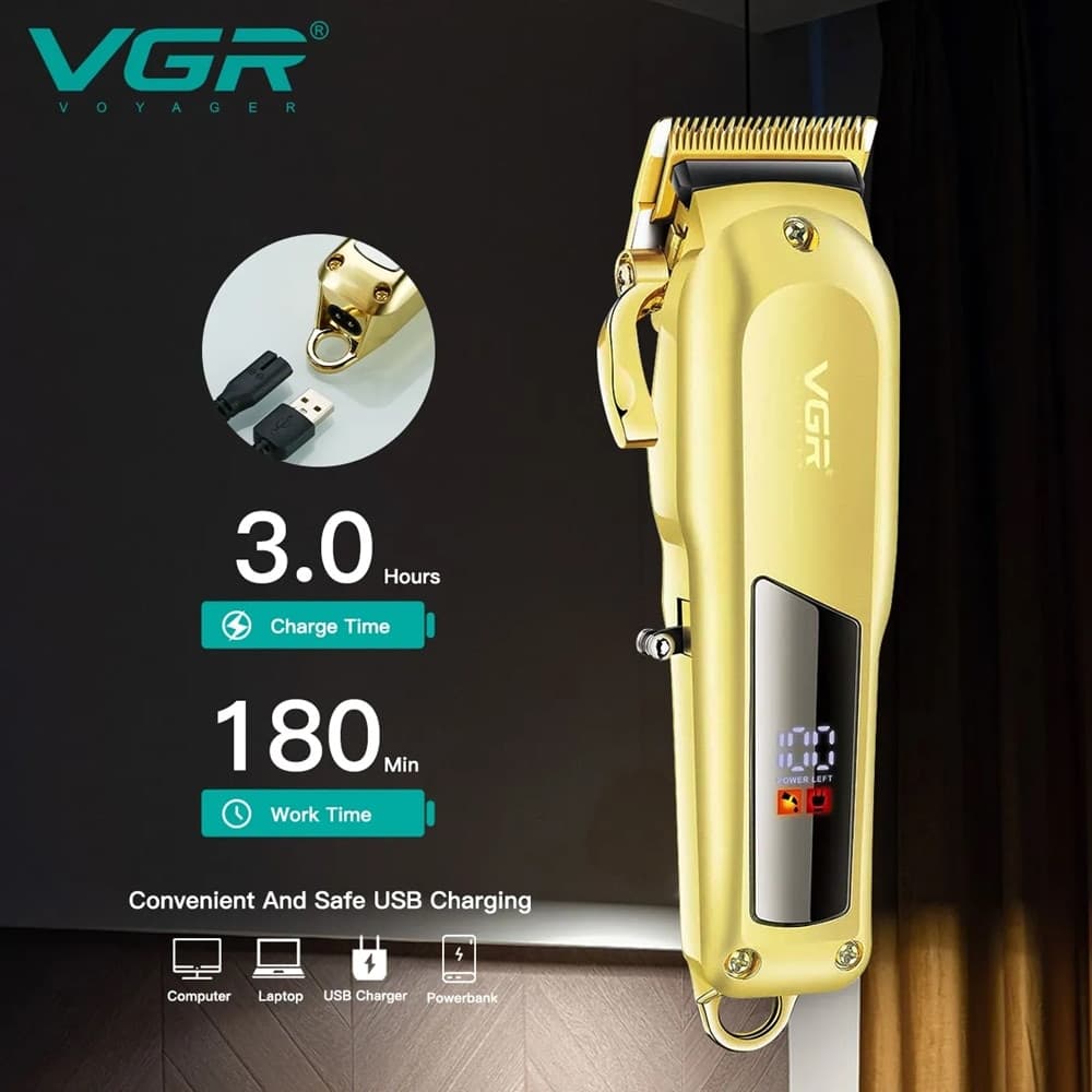 Tagliacapelli Professionale VGR V-278 Clipper Barber Cordless LCD - 11
