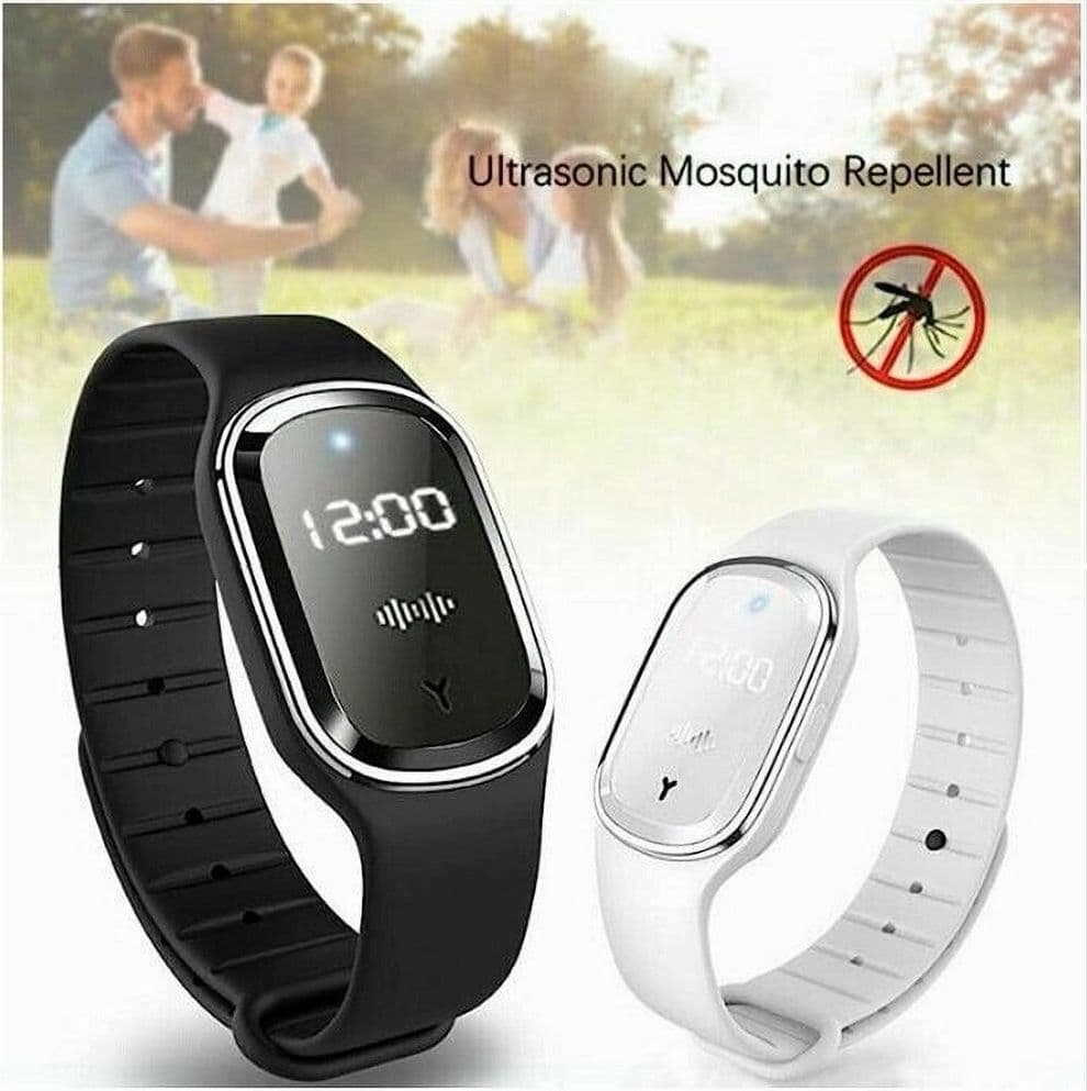 BRACCIALE REPELLENTE PER ZANZARE AD ULTRASUONI OROLOGIO DISPOSITIVO ANTIZANZARE - 9