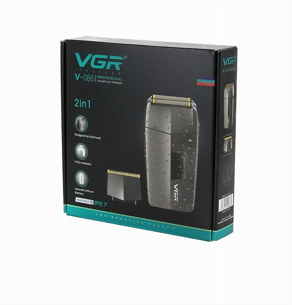 RASOIO 2IN1 TAGLIACAPELLI A BATTERIA RICARICABILE SENZA FILI PER BARBA USB V-086 - 12