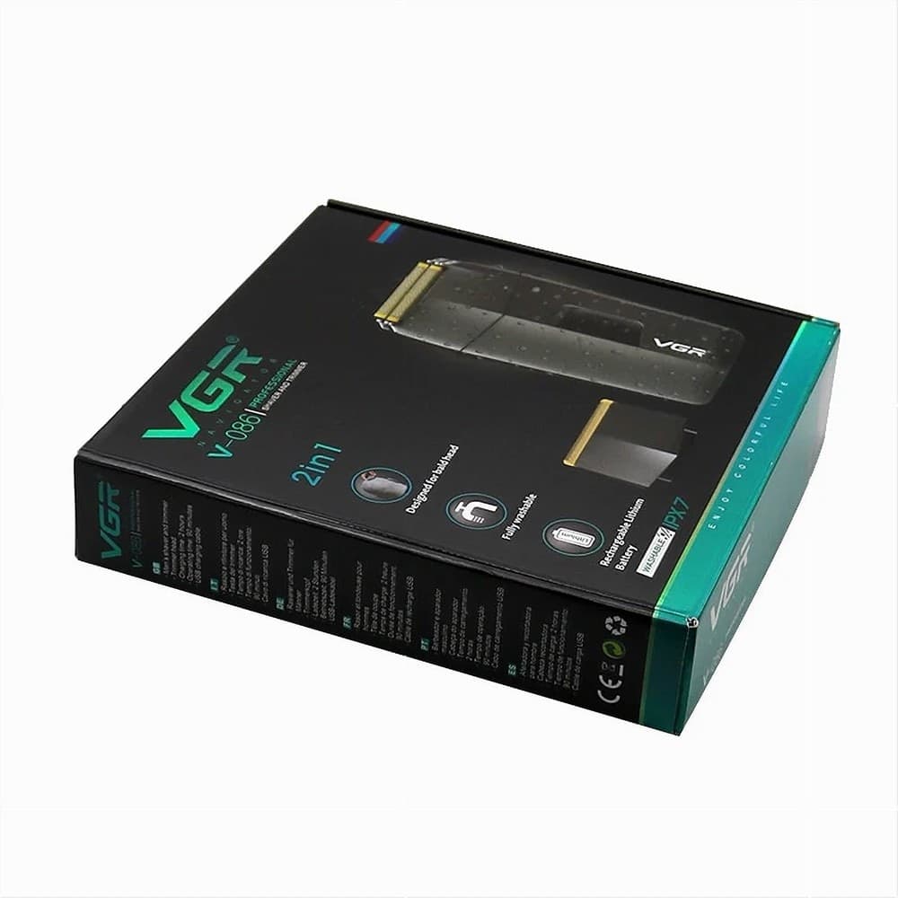 RASOIO 2IN1 TAGLIACAPELLI A BATTERIA RICARICABILE SENZA FILI PER BARBA USB V-086 - 13