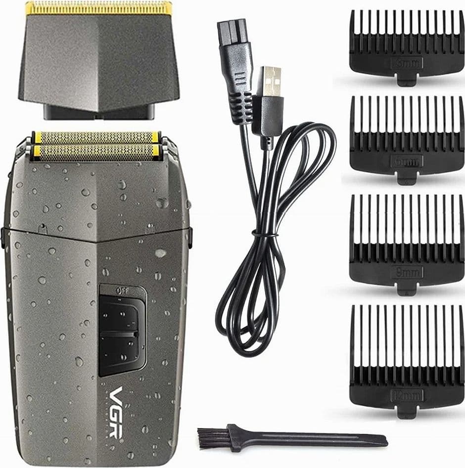 RASOIO 2IN1 TAGLIACAPELLI A BATTERIA RICARICABILE SENZA FILI PER BARBA USB V-086 - 15