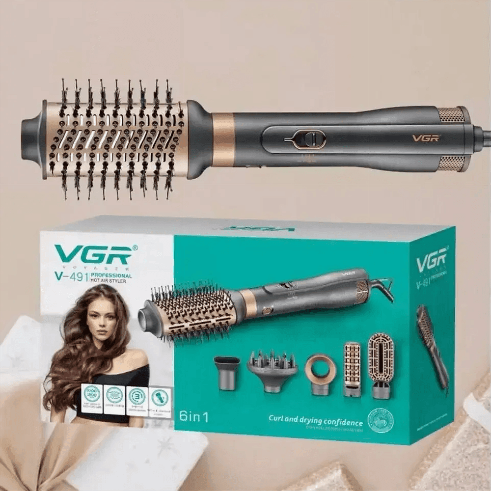 VGR V-491 Styler Aria Calda 6in1 1800W Spazzola Professionale Parrucchiere - 7