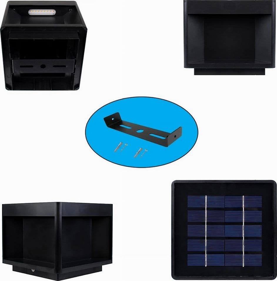 FARETTO LED PANNELLO SOLARE CUBO APPLIQUE PARETE SEGNAPASSO TERRA CCT IP65 QW-3C - 11