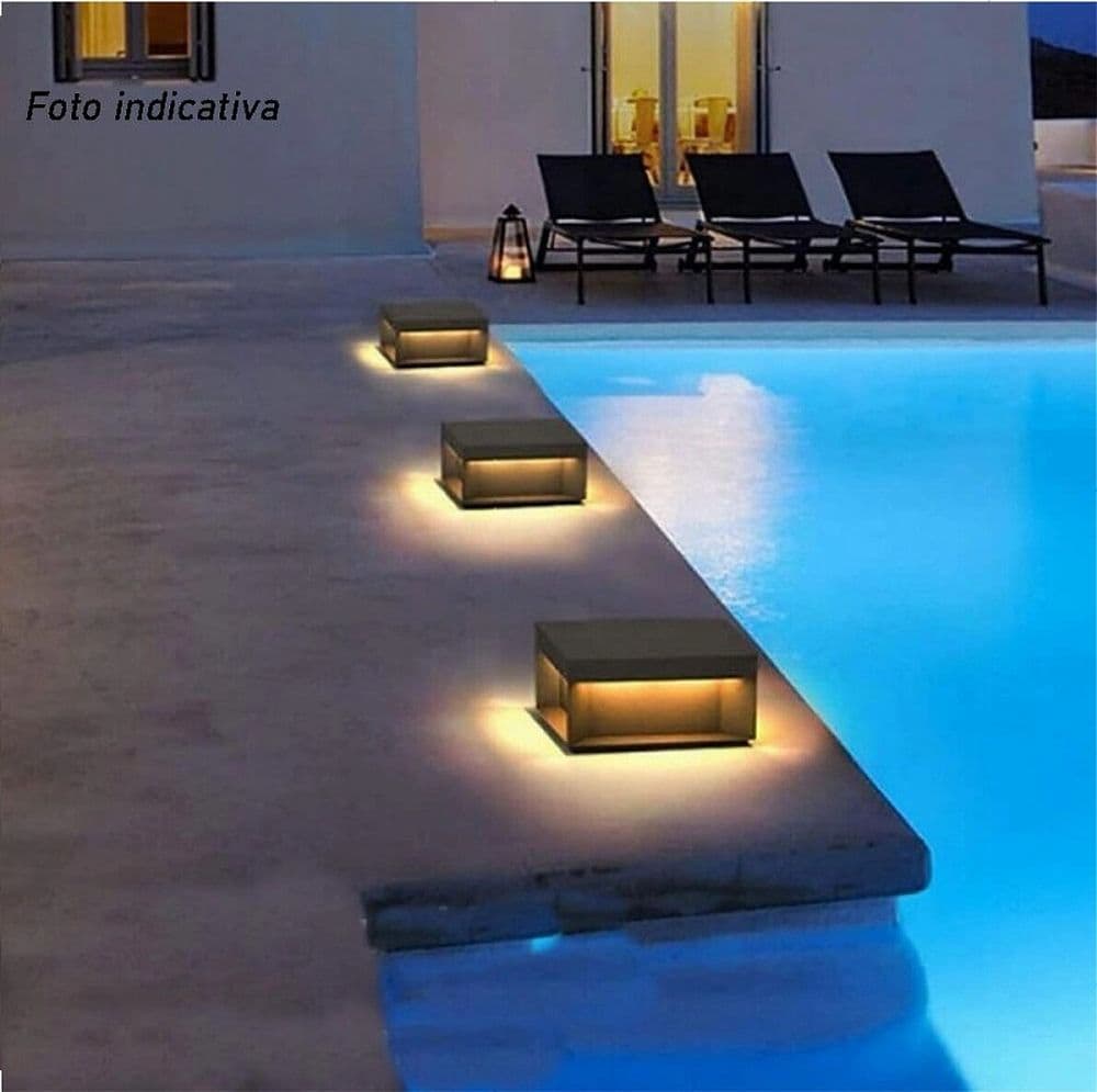 FARETTO LED PANNELLO SOLARE CUBO APPLIQUE PARETE SEGNAPASSO TERRA CCT IP65 QW-3C - 10