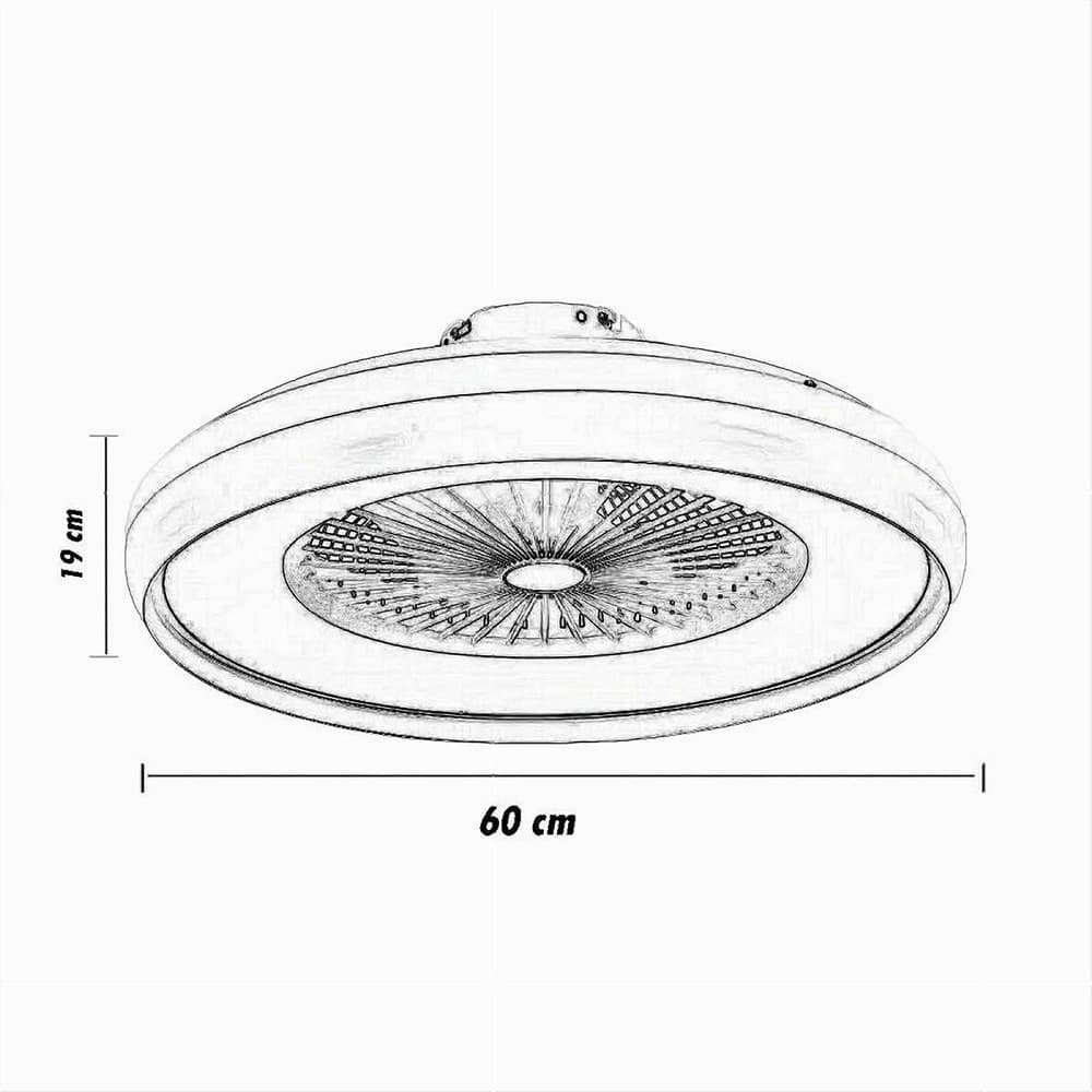 PLAFONIERA LED 62 W VENTILATORE DIMMERABILE TELECOMANDO 3 COLORAZIONI LUCE 60006 - 8
