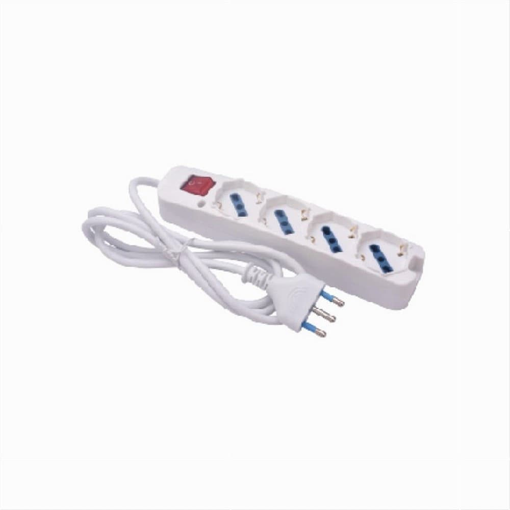 MULTIPRESA 4 USCITE UNIVERSALI CON INTERRUTTORE LUMINOSO SPINA 16A CAVO 3MT 80190N - 3