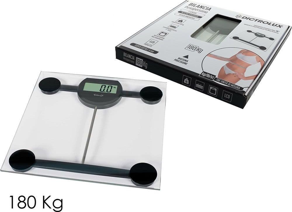 BILANCIA PESAPERSONE DIGITALE ULTRASOTTILE IN VETRO PESA PERSONE MAX. 180 KG - 3