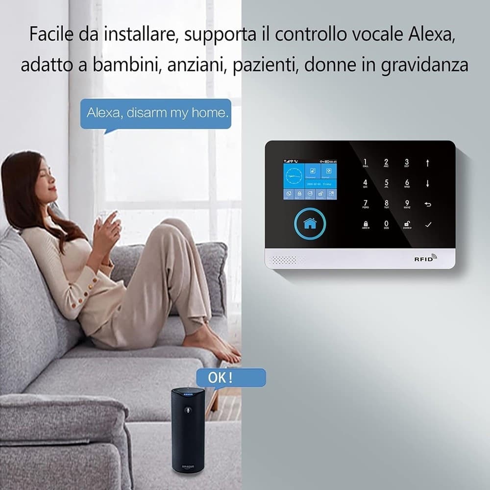 KIT SISTEMA DI ALLARME INTELLIGENTE PG-103 ANTIFURTO CASA SENZA FILI SMART WIFI - 10