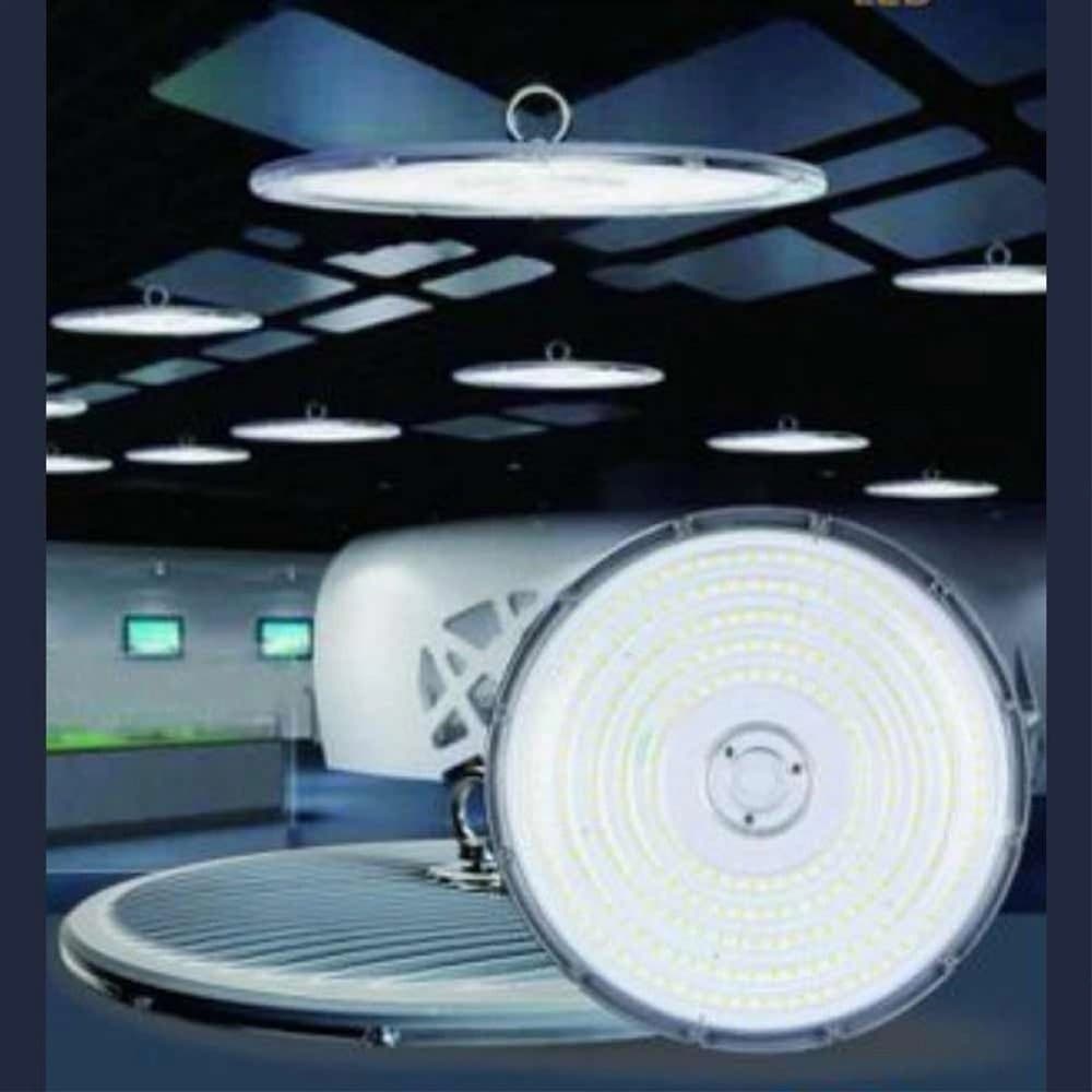 FARO LED SLIM INDUSTRIALE 200W UFO LAMPADA RIFLETTORE IP65 LUCE FREDDA HE02-200W - 5