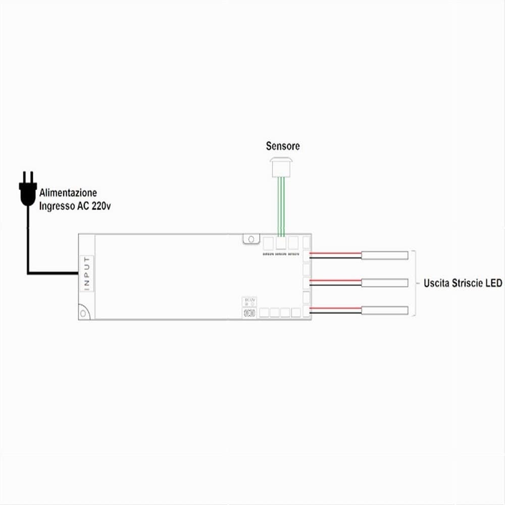 ALIMENTATORE TRASFORMATORE SLIM DA 230V A 12V 36 W STRIP LED SENSORI LUCI QS-36W - 9