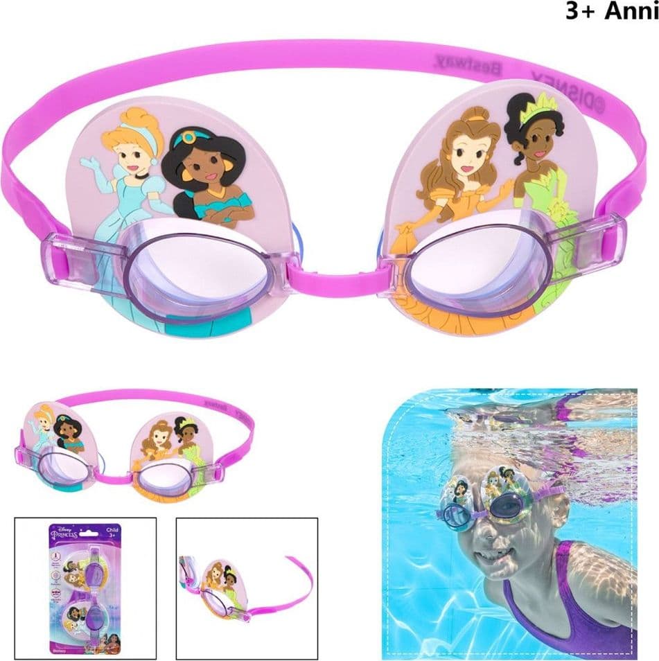 OCCHIALINI DISNEY PRINCIPESSE PER BAMBINI REGOLABILI NUOTO PISCINA MARE ESTATE - 4