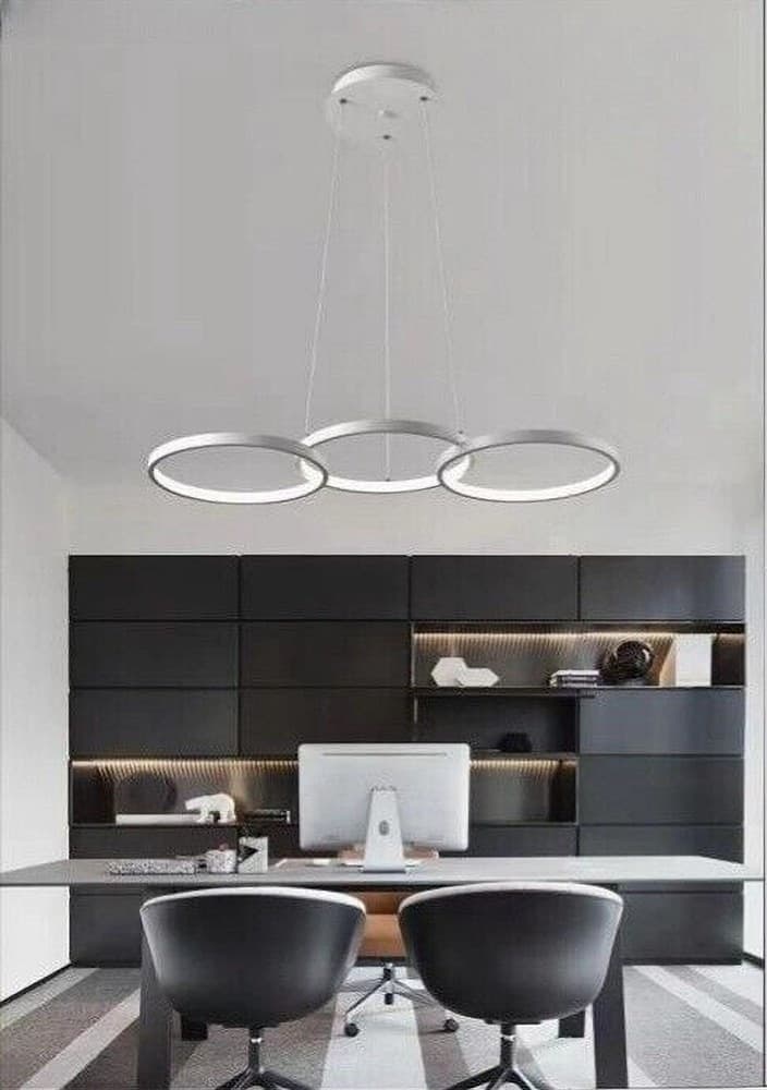 LAMPADARIO A SOSPENSIONE DA SOFFITTO 3 ANELLI TRE TONALITÀ DI COLORE 40W B63-B3C - 9