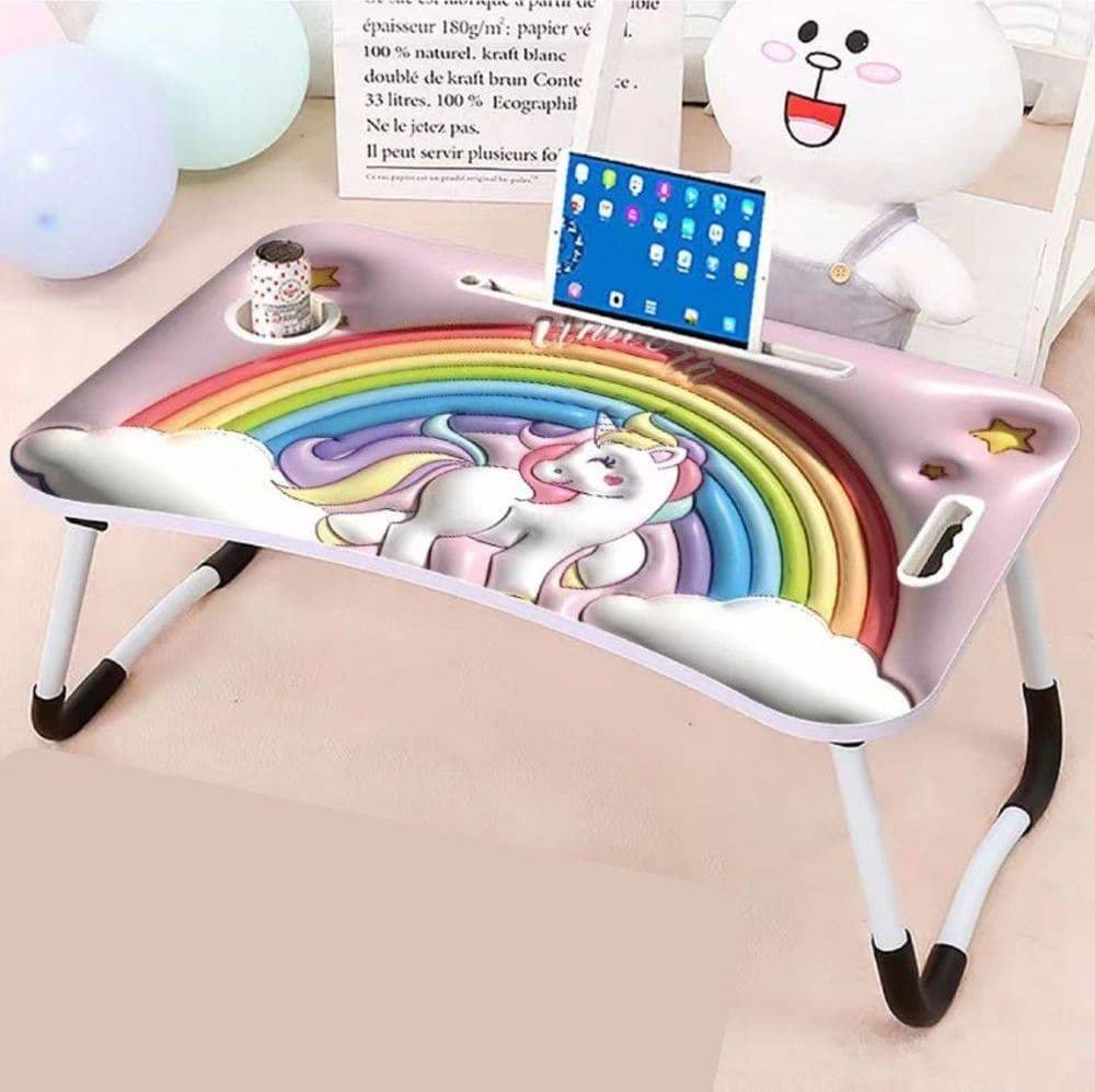 TAVOLINO PIEGHEVOLE UNICORNO SUPPORTO COMPUTER PORTATILE LAPTOP SALVASPAZIO CASA