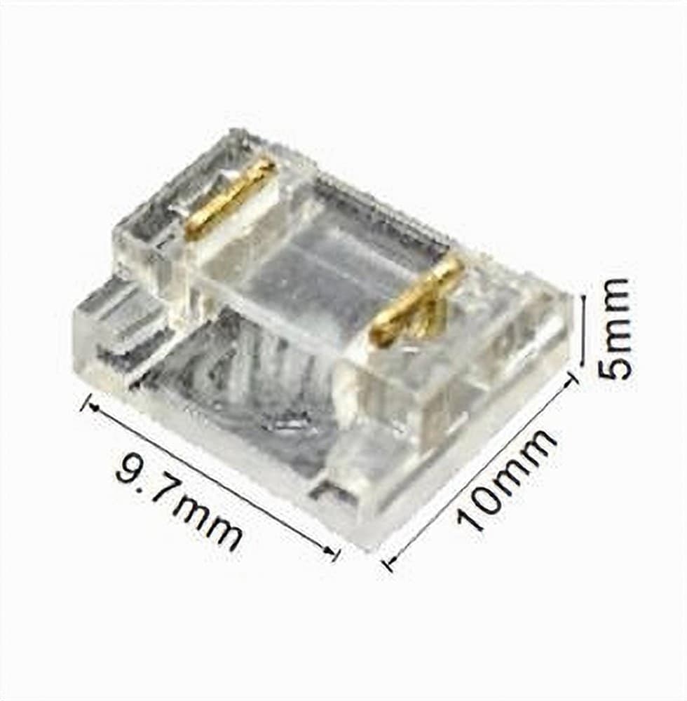 KIT 10PZ CONNETTORE TRASPARENTE LINEARE PER STRISCIA STRIP LED 2 PIN 8MM CN8MM-D - 2