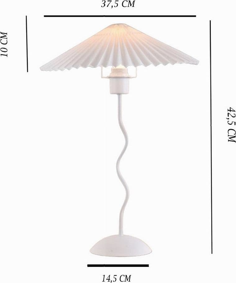 LUME IN METALLO BIANCO MODERNO ABAT JOUR E27 LAMPADA TAVOLO CON INTERRUTTORE D25 - 4