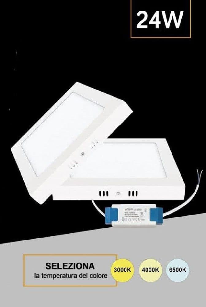 PLAFONIERA PANNELLO LED 24 WATT QUADRATO CCT TRE COLORAZIONE DI LUCE P300B-Q3C - 10