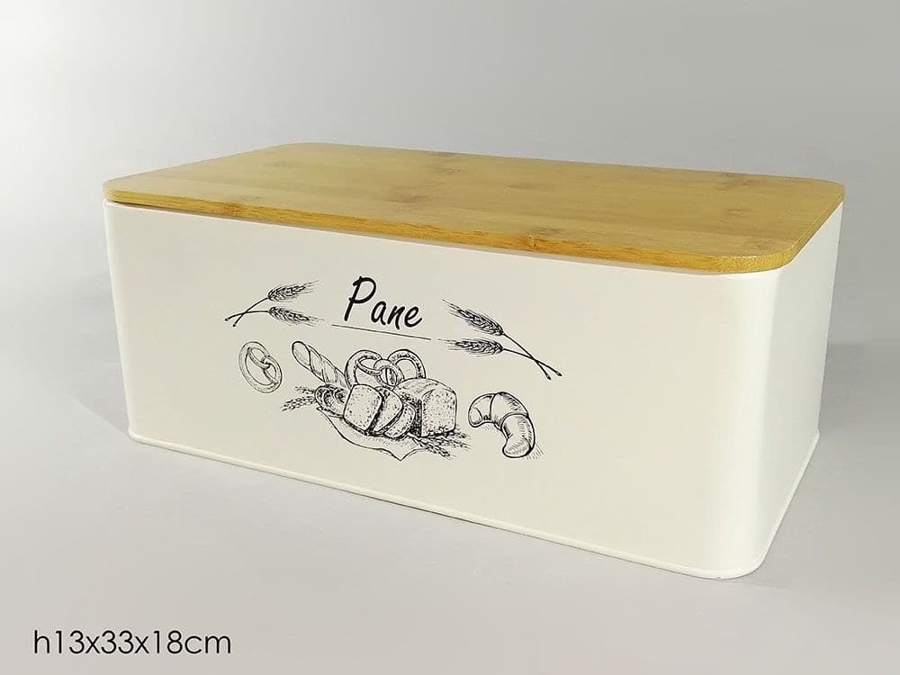PORTAPANE CONTENITORE PER IL PANE CON COPERCHIO IN BAMBOO DA USARE COME TAGLIERE - 3