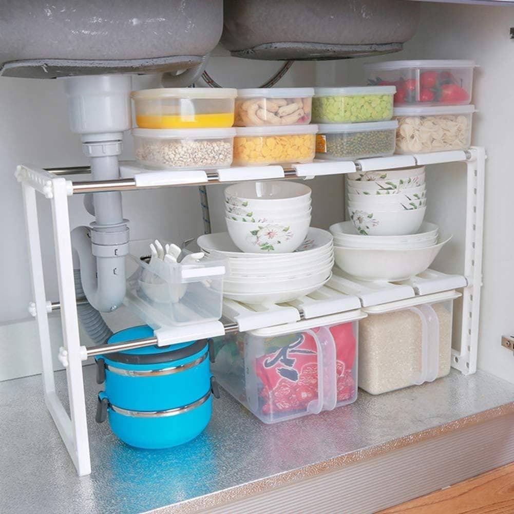 SCAFFALE RETRATTILE PER UTENSILI PRODOTTI DA CUCINA MENSOLA SOTTOLAVELLO SCARICO - 9