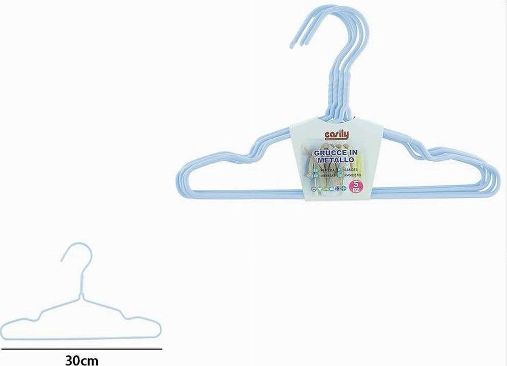 SET 5PZ GRUCCE STAMPELLE APPENDIABITO IN METALLO AZZURRO VESTITI PANTALONI 87692 - 2