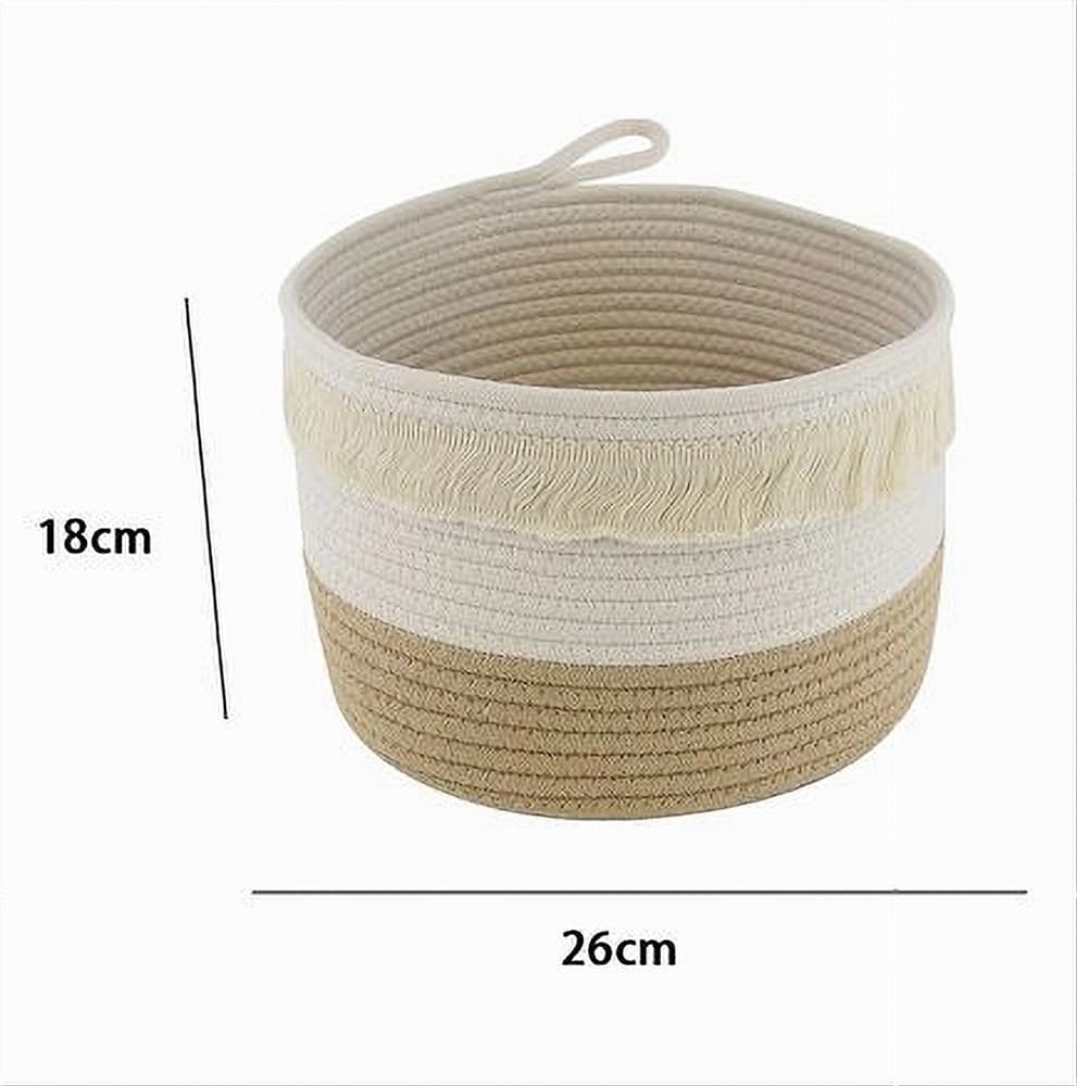 CESTINO PORTA BIANCHERIA OGGETTI CORDA INTRECCIATA CESTO ORGANIZER 26X18CM 10652 - 2