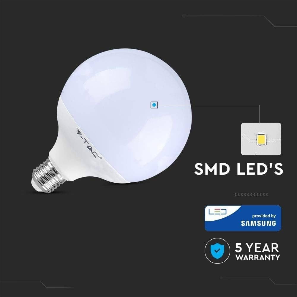 LAMPADINA A LED E27 G120 18W GLOBO LUCE BIANCA FREDDA 6400K CHIP SAMSUNG 2000LMN - 2