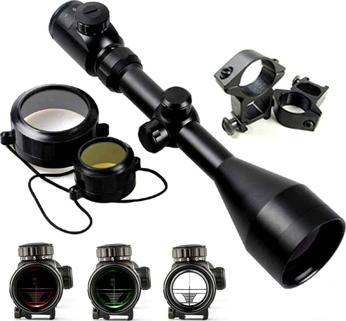 MIRINO OTTICO DI PRECISIONE PER FUCILE CARABINA CON RETICOLO ILLUMINATO 3-9x56EG - 3