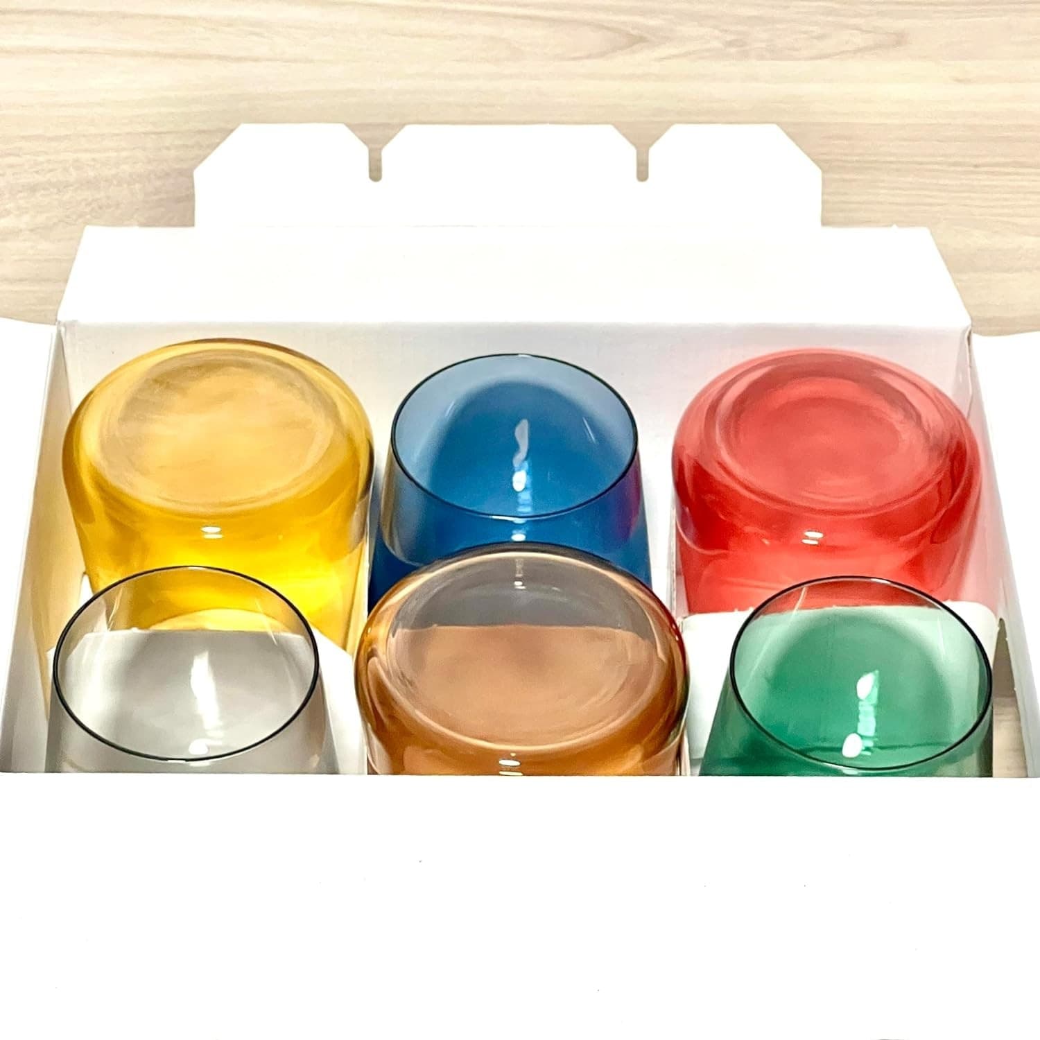 SET 6 BICCHIERI COLORATI DA 380ML IN VETRO PER ACQUA E VINO BICCHIERE COLORATO - 8