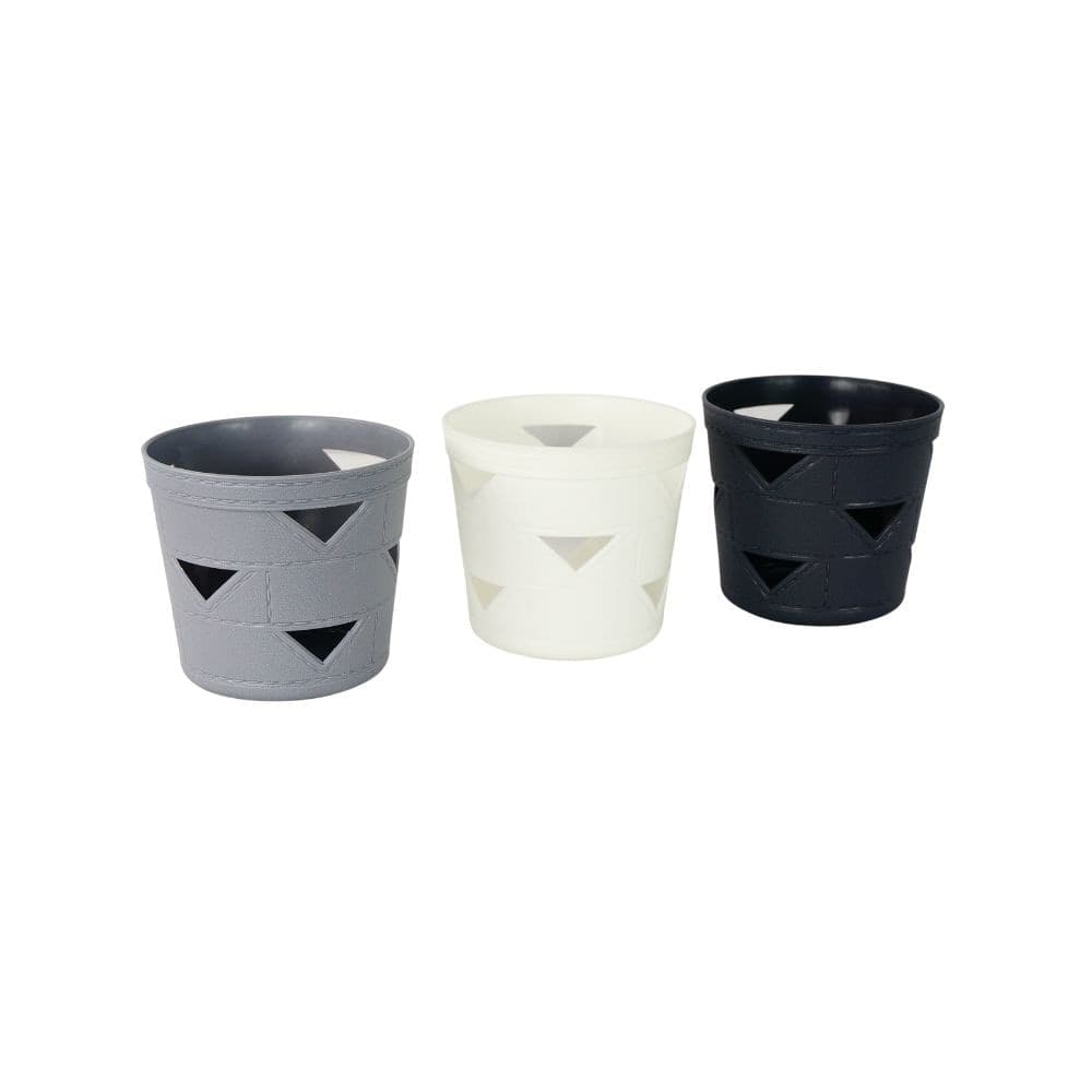 SET 3PZ CESTO CESTINO PORTAOGGETTI ORGANIZZATORE TONDO 10X10X9CM ASSORTITI 10711 - 6