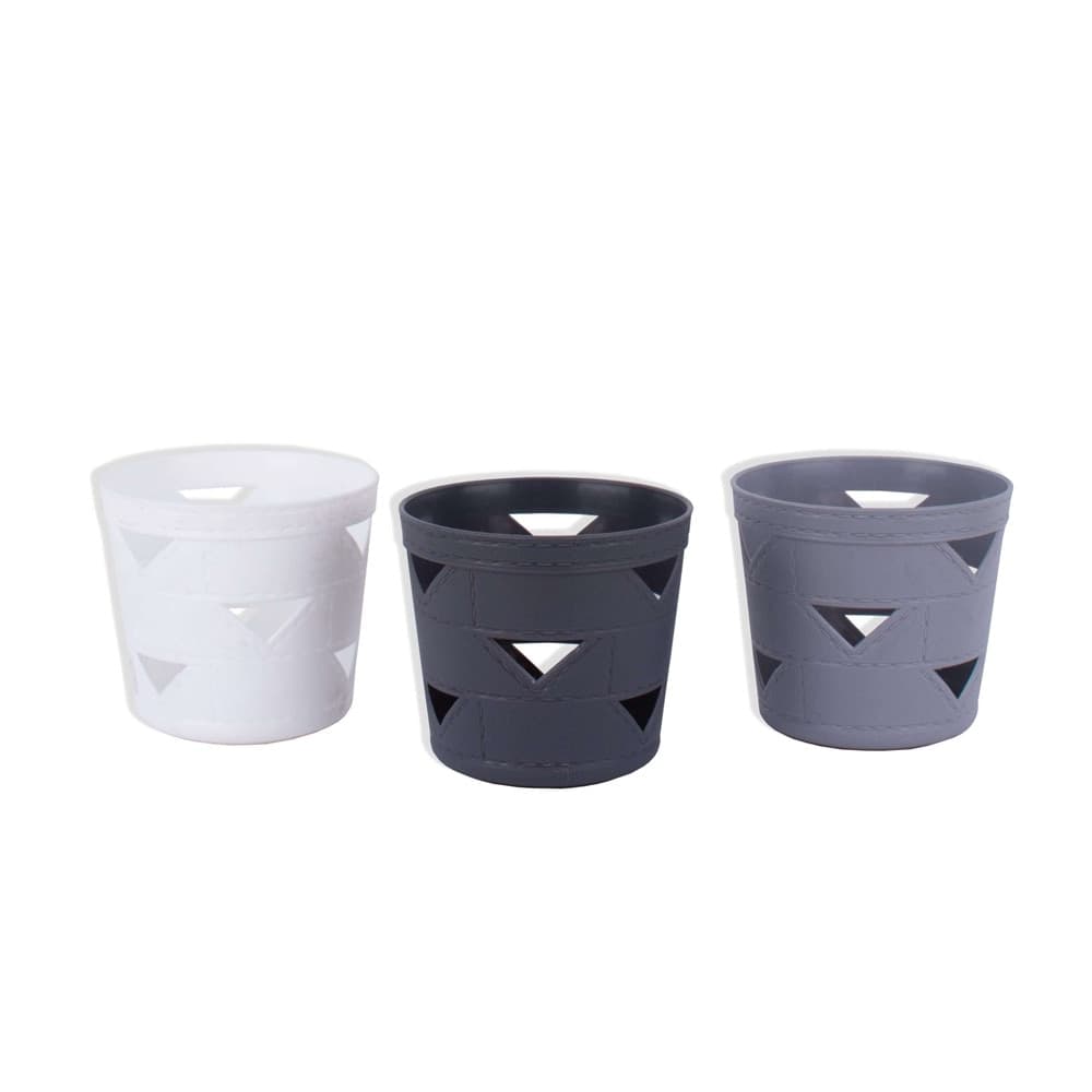 SET 3PZ CESTO CESTINO PORTAOGGETTI ORGANIZZATORE TONDO 10X10X9CM ASSORTITI 10711 - 7