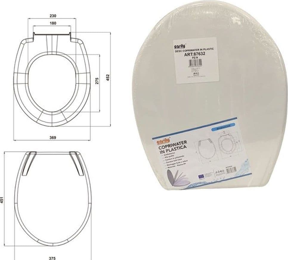 COPRIWATER SEDILE WC WATER BAGNO IN PLASTICA MAGNOLIA SOFT CLOSE BIANCO 87632 - 2