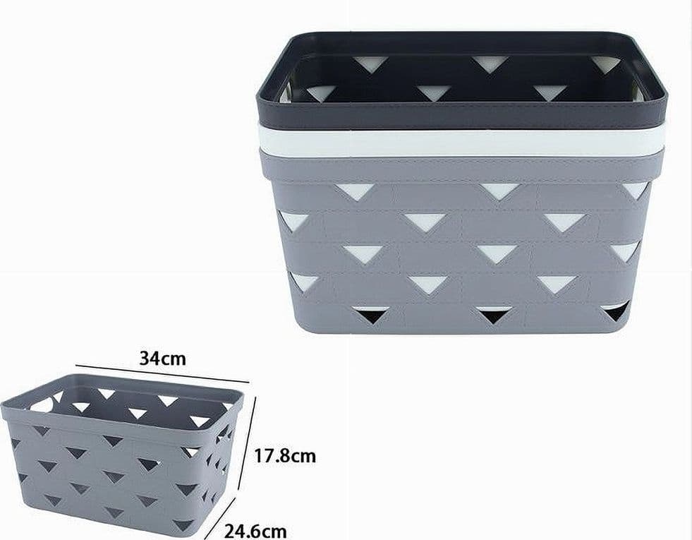 CESTO CESTINO PORTATUTTO OGGETTI ORGANIZZATORE RETTANGOLARE 34X24.6X17.8CM 10720 - 7