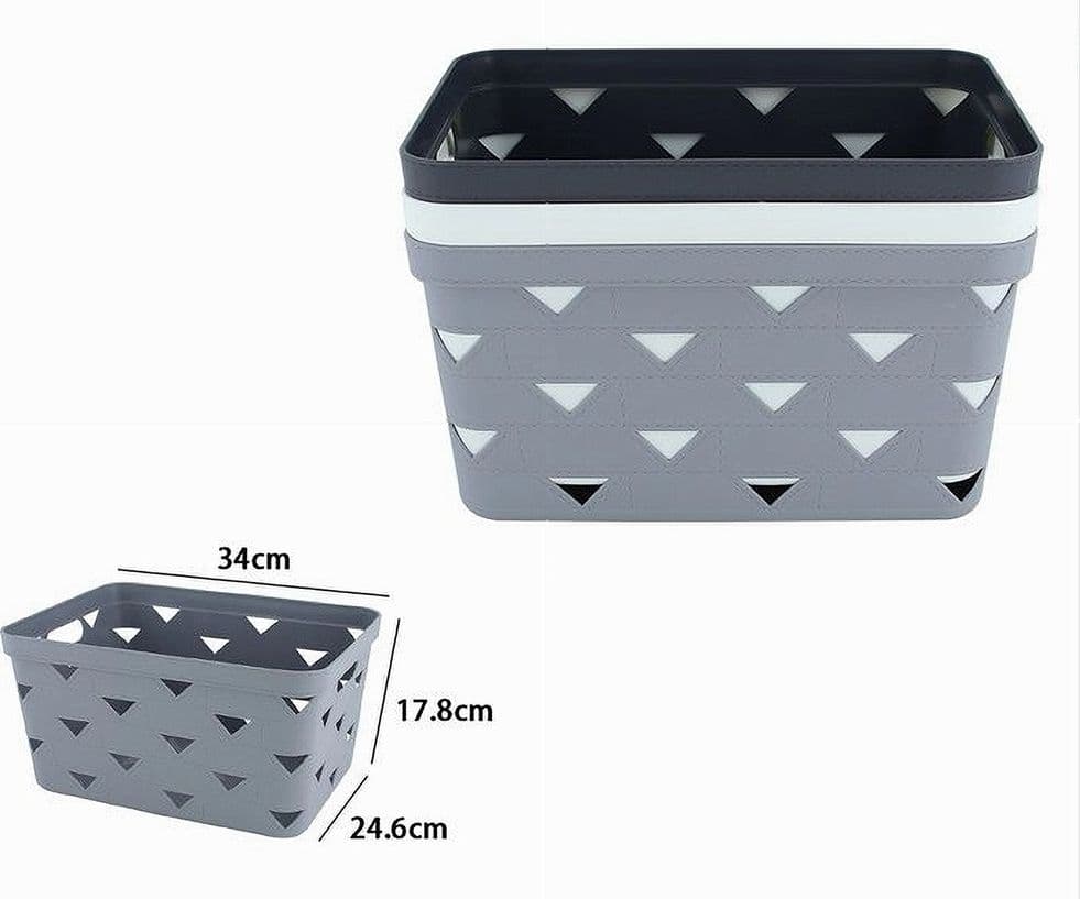 CESTO CESTINO PORTATUTTO OGGETTI ORGANIZZATORE RETTANGOLARE 34X24.6X17.8CM 10720 - 7