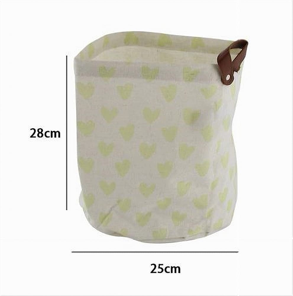 CESTO PORTAOGGETTI CUORI GIALLI IN TESSUTO CON MANICO BAGNO CUCINA 25X28CM 10611 - 2