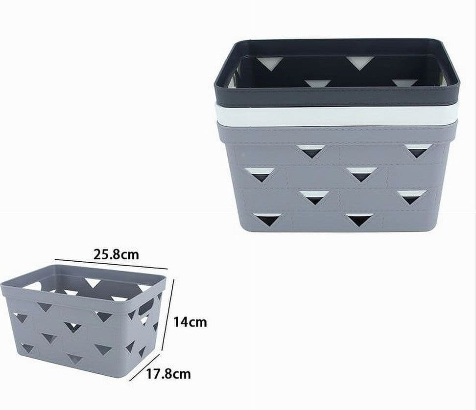 CESTO CESTINO PORTATUTTO OGGETTI ORGANIZZATORE RETTANGOLARE 25.8X17.7X14CM 10718 - 2