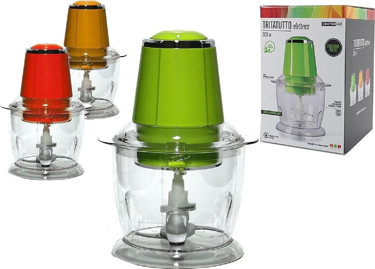 TRITATUTTO 0,75LT 300W ROBOT DA CUCINA TRITA VERDURE ELETTRICO PROFESSIONALE - 4