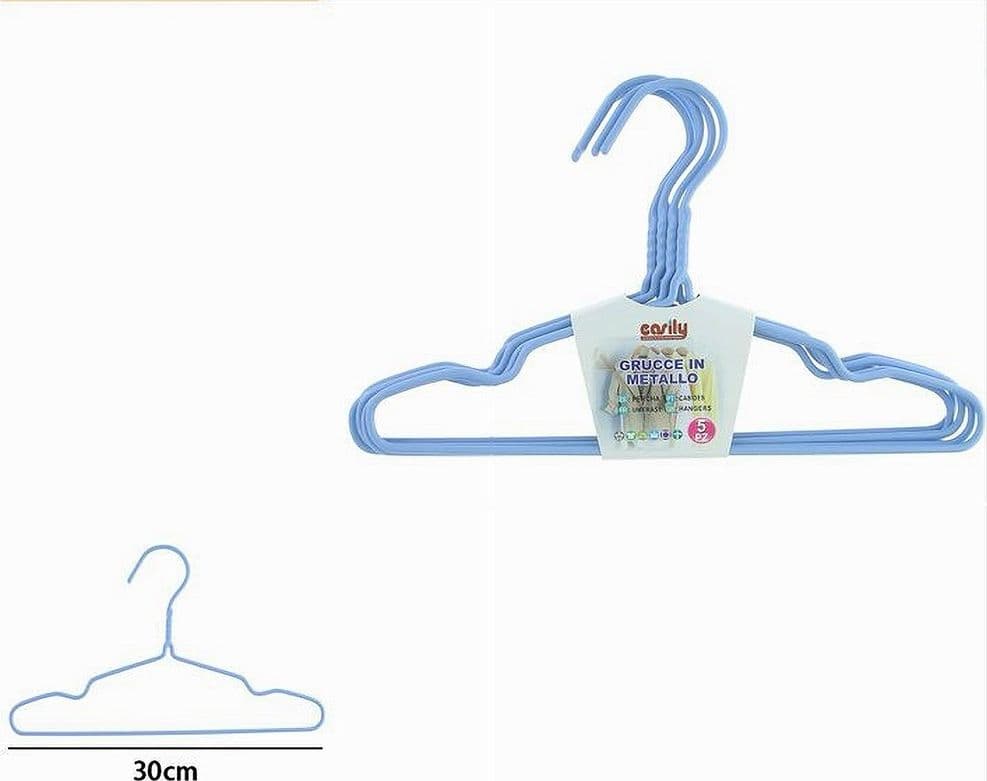SET 5PZ GRUCCE STAMPELLE APPENDIABITO IN METALLO CELESTE VESTITI PANTALONI 87694 - 2
