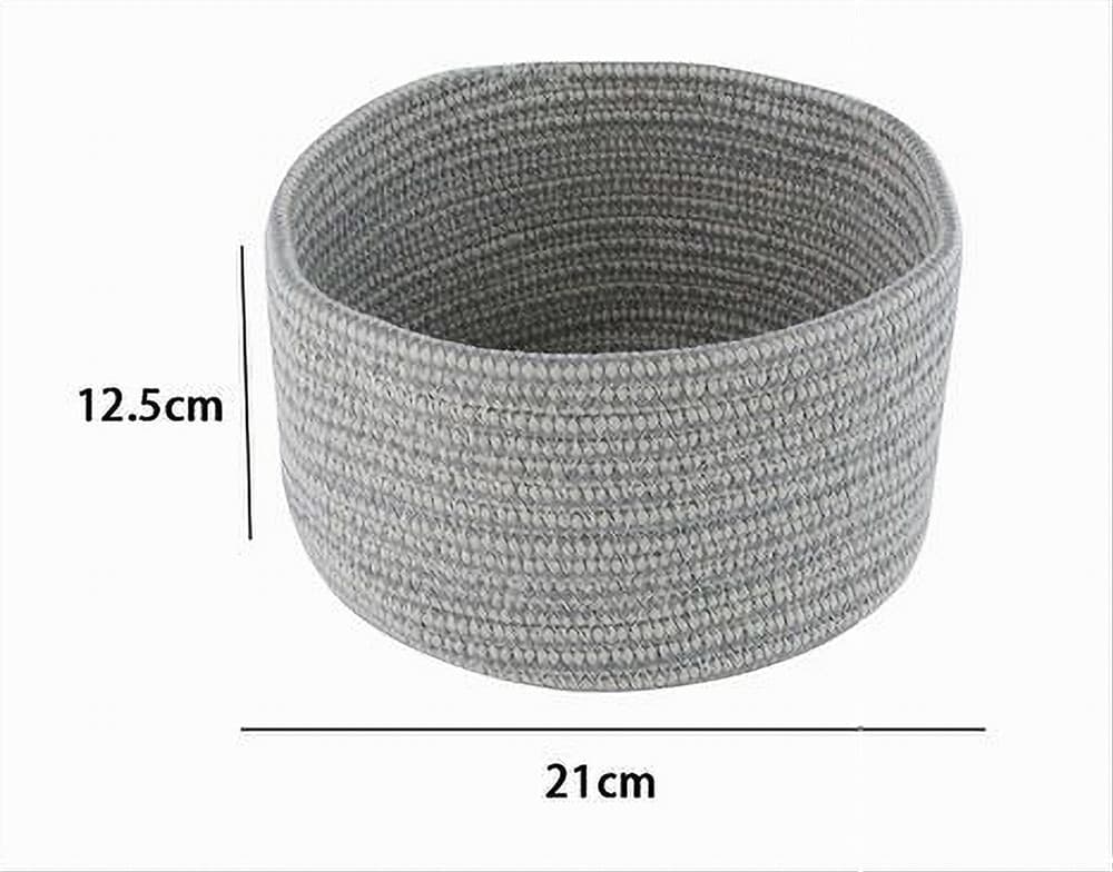 CESTINO PORTAOGGETTI CESTO TESSUTO INTRECCIATO GRIGIO TONDO CASA 21X12.5CM 10645 - 2