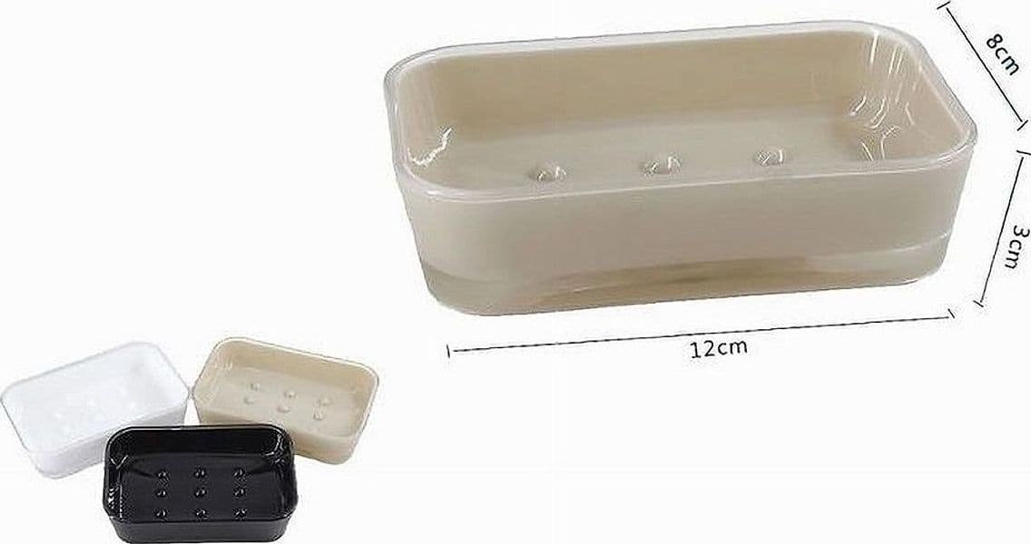 PORTA SAPONE SAPONETTA ACCESSORIO ARREDO PER BAGNO RETTANGOLARE 12X8X3 CM 52403 - 2