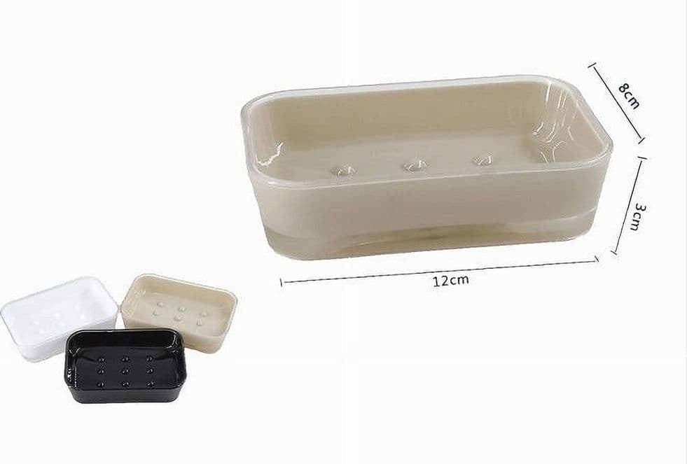 PORTA SAPONE SAPONETTA ACCESSORIO ARREDO PER BAGNO RETTANGOLARE 12X8X3 CM 52403 - 2