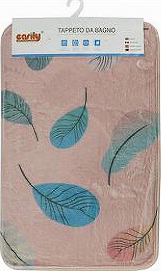 TAPPETO TAPPETINO IN TESSUTO ARREDO DA BAGNO ANTISCIVOLO CON PIUME 40X60CM 79439 - 6
